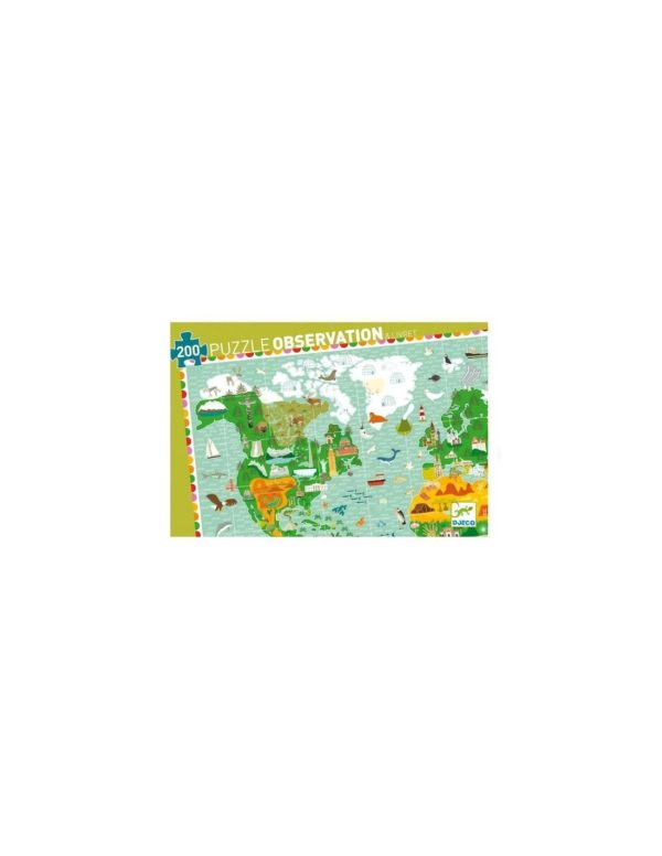 PUZZLE OBSERVATION - Tour du monde - 200 pcs + livret - FSC MIX - Djeco