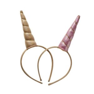 HAIRBAND with Unicorn Horn - 2 Assorted Colors - Gold and Soft Pink - RicebyRice