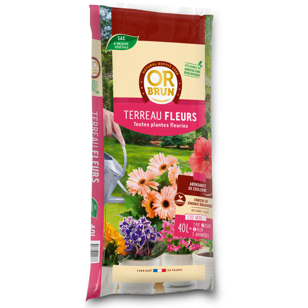 Terreau plantes fleuries 40L (Or brun)