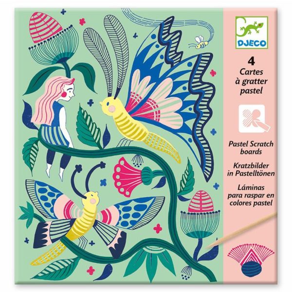 CARTES A GRATTER PASTEL - Le jardin fabuleux - Djeco