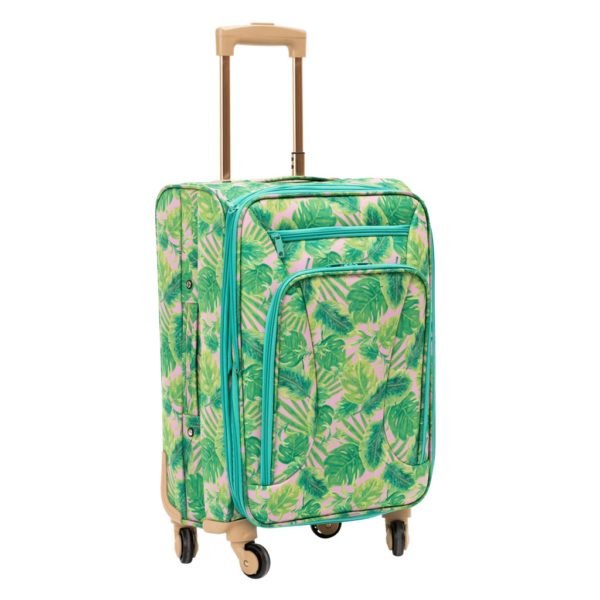 Valise verte imprimé feuilles - RicebyRice