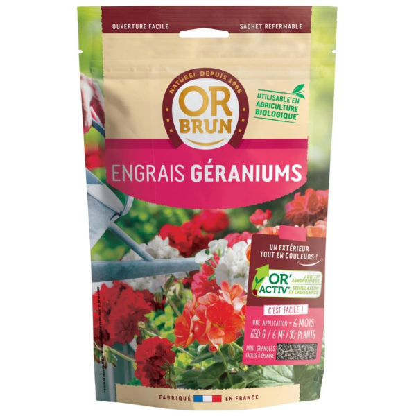 Engrais géraniums 650g BIO (Or Brun)