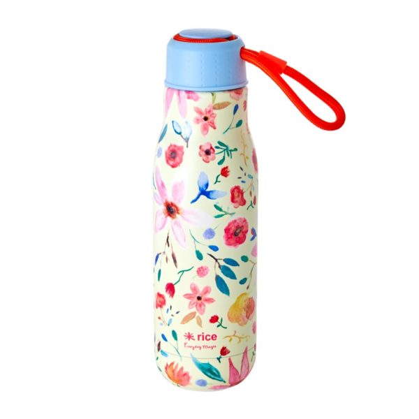Thermos en inox crème imprimé "Selmas Flower" - RicebyRice