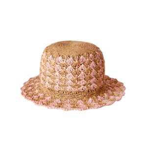 Chapeau rond en raphia Luna S/M rose - RicebyRice