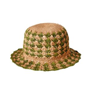 Chapeau rond en raphia Luna M/L vert - RicebyRice