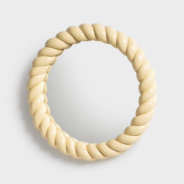 Miroir braid rond jaune - &Klevering