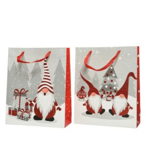Sac cadeau en papier motif gnome - Kaemingk