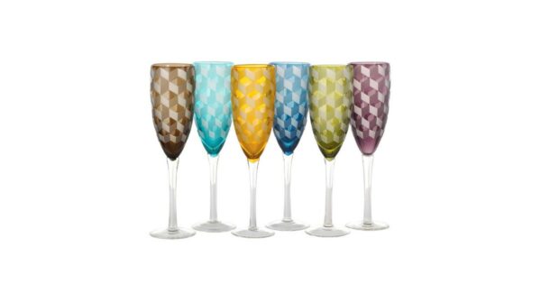 Verres à champagne multicolores set de 6 - Pols Potten