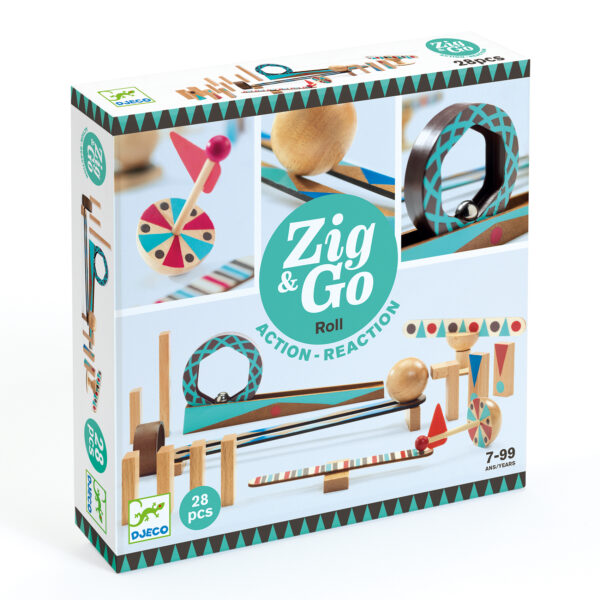 JEU DE CONSTRUCTION - Zig & Go - Roll - 28 pièces - Djeco