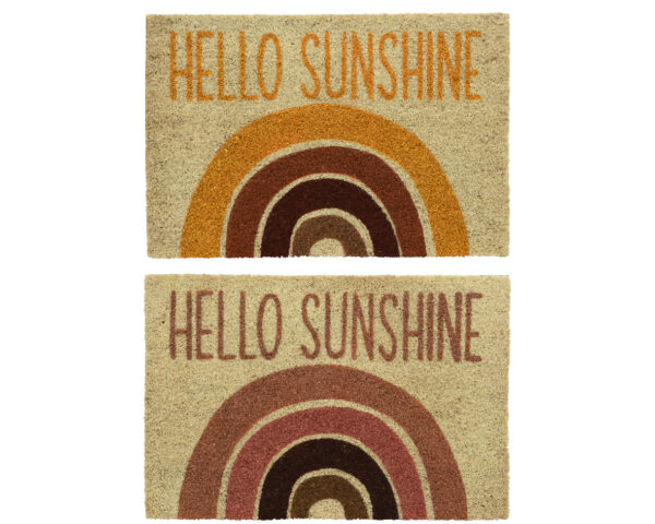 Paillasson fibre de coco intérieur (hello sunshine) - Kaemingk