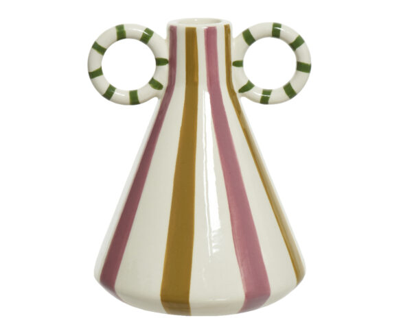 Vase en dolomite verni avec rayures - Kaemingk