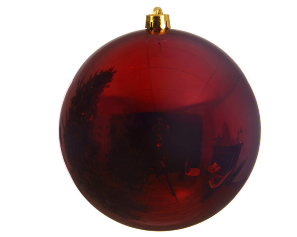 Boule incassable brillant D. 20cm rouge - Kaemingk