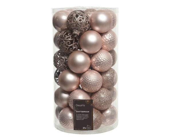 Boules incassables rose - Boite de 37u. - Kaemingk