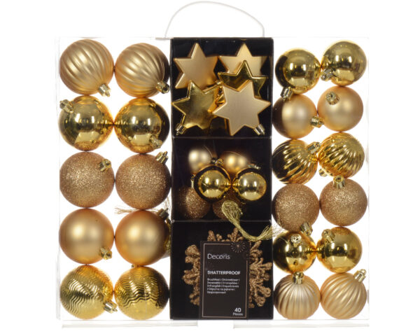 Boules incassables or - Boite de 40u. - Kaemingk