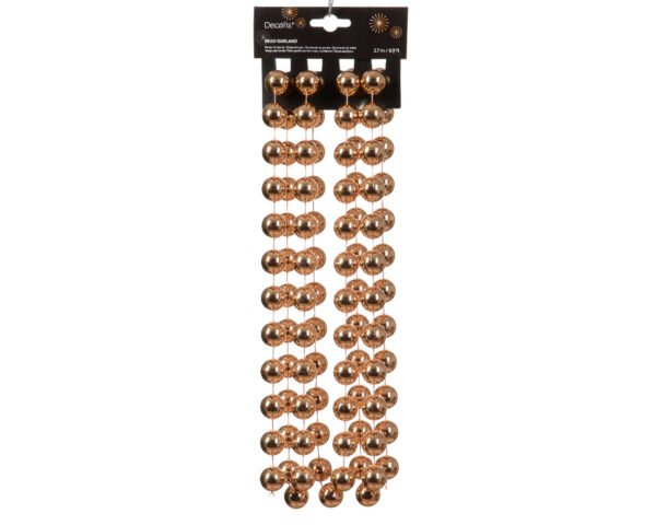 Guirlande de perles XXL plastique brillant brun - Kaemingk