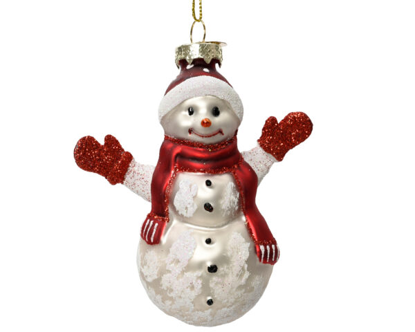 Décoration de Noël en verre - Bonhomme de neige - Kaemingk