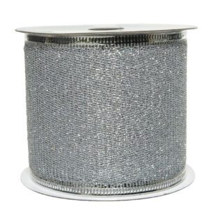 Ruban polyester paillettes argent - Kaemingk