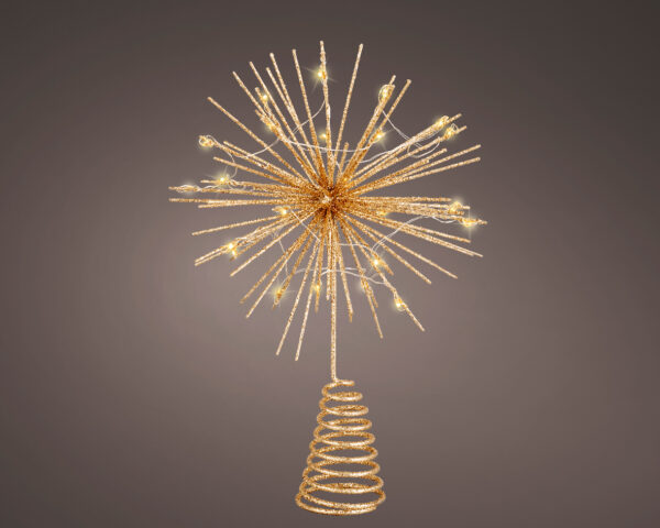 Cimier étoile polaire Micro Led or - Kaemingk