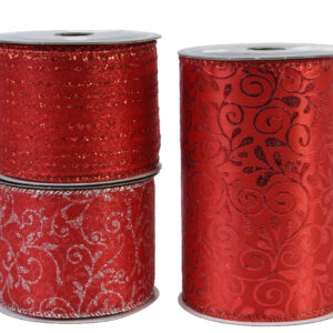 Ruban polyester rouge - Kaemingk