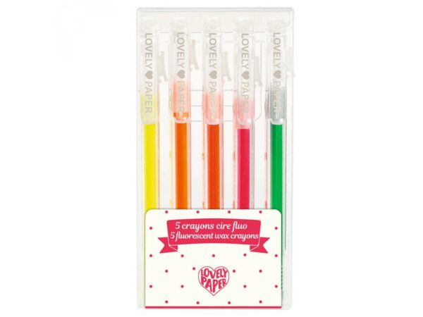 CRAYONS - 5 crayons de cire fluo - Djeco