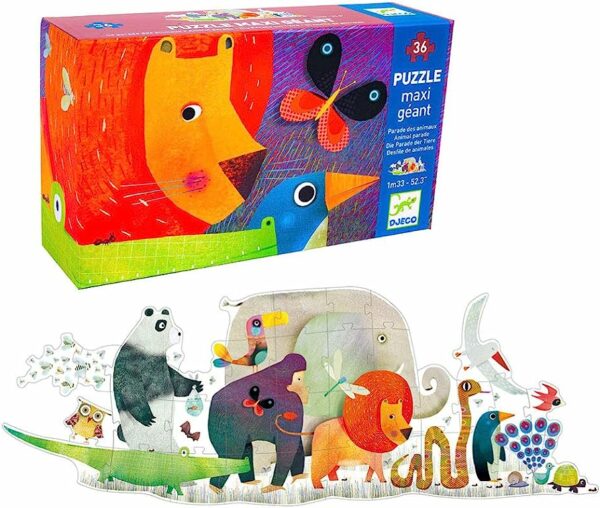PUZZLE GEANT - La parade des animaux 36 pcs - Djeco
