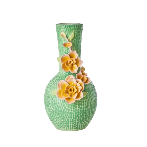 Vase céramique avec fleur sculptée - Ricebyrice