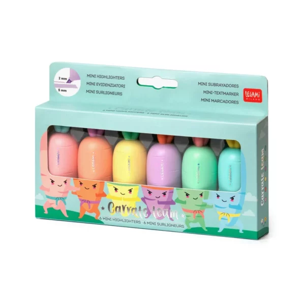 SURLIGNEUR mini lot de 6 Carottes - Legami