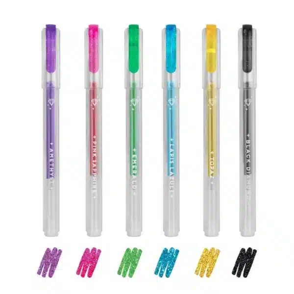 STYLOS gel glitter lot de 6 multicolor - Legami