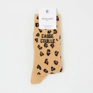 CHAUSSETTES casse couille léopard sable 36/40 - Félicie aussi
