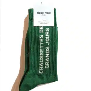 CHAUSSETTES des grands jours vert paillettes 36/40 - Félicie aussi