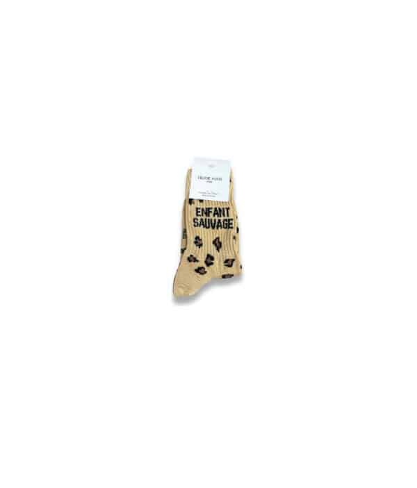 CHAUSSETTES enfant sauvage léopard sable 31/34 - Félicie aussi