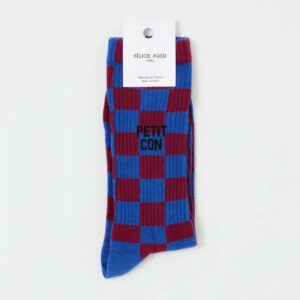 CHAUSSETTES petit con damier bleu prune 40/45 - Félicie aussi