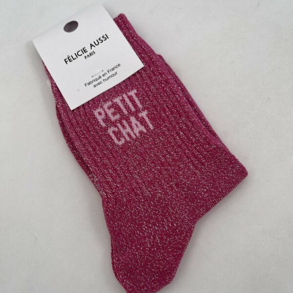 CHAUSSETTES enfant petit chat paillettes 31/34 - Félicie aussi