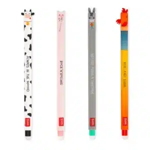 STYLO gel effaçable lot de 4 Les animaux de la ferme - Legami