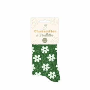 CHAUSSETTES paillettes fleur 36-42