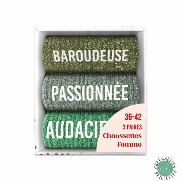 CHAUSSETTES paillettes coffret trio baroudeuse 36-42
