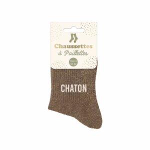 CHAUSSETTES paillettes chaton 36-42