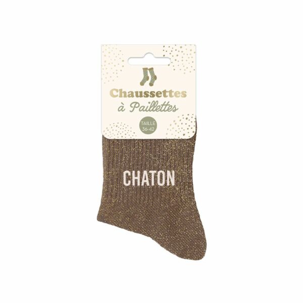 CHAUSSETTES paillettes chaton 36-42