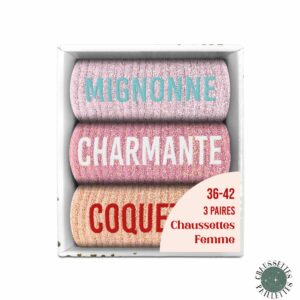CHAUSSETTES paillettes coffret trio mignonne 36-42