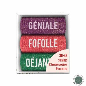 CHAUSSETTES paillettes coffret trio géniale 36-42