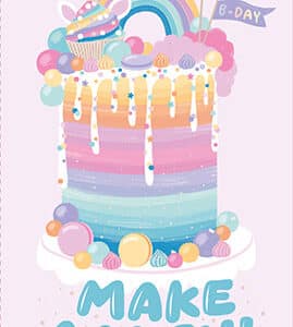 CARTE de vœux Unicorn cake - Legami