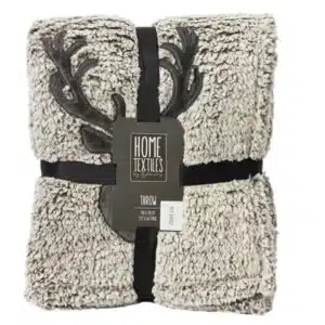 PLAID polyester broderie renne 170x130 - Legami