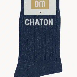CHAUSSETTES à paillettes chaton 36-40 bleu marine - Woom